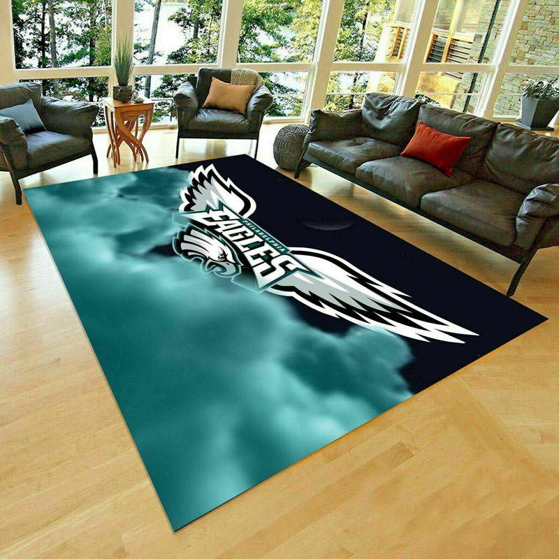 Philadelphia Eagles Area Rug NFL Area Rug Living Room Rug Indoor Rugs Rectangle Carpet
