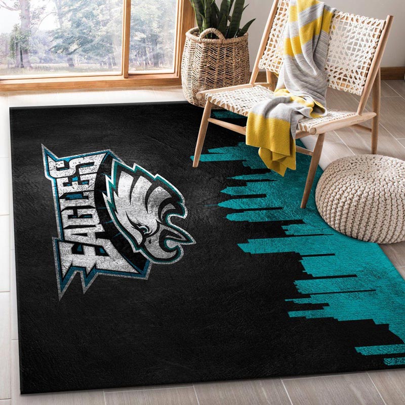 Philadelphia Eagles Rug NFL Area Rug Dining Room Rugs Indoor Rugs Rectangle Carpet