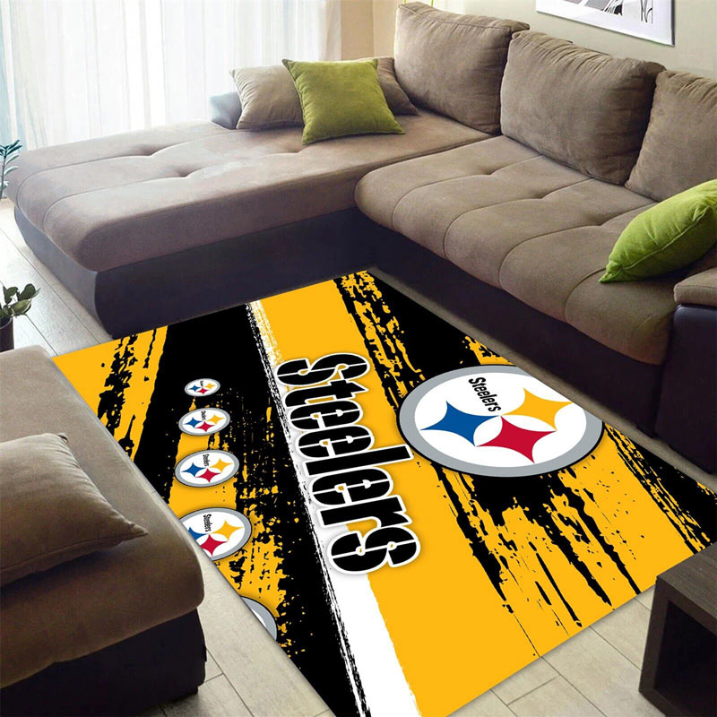 Pittsburgh Steelers Area Rug NFL Area Rug Bedroom Area Rug Indoor Rug Rectangle Carpet