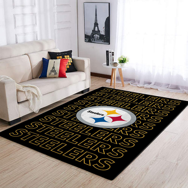 Pittsburgh Steelers Area Rug NFL Area Rug Dining Room Rugs Indoor Rug Rectangle Carpet