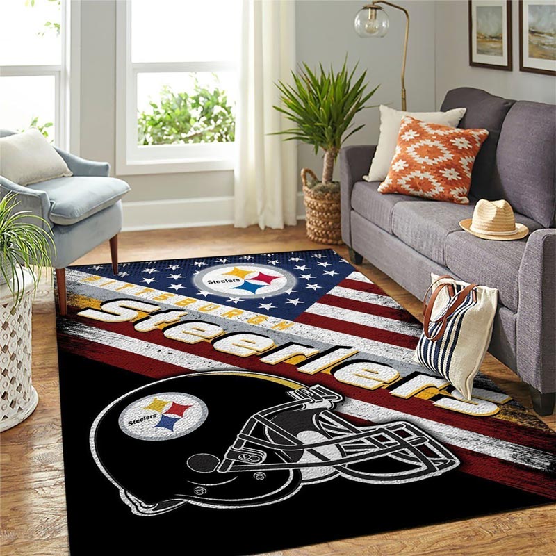 Pittsburgh Steelers Area Rug NFL Area Rug Living Room Area Rug Indoor Rugs Rectangle Carpet