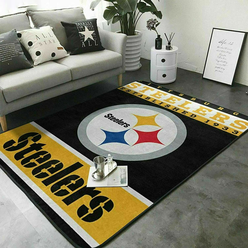 Pittsburgh Steelers Rug NFL Area Rug Bathroom Rug Indoor Indoor Rugs Rectangle Carpet