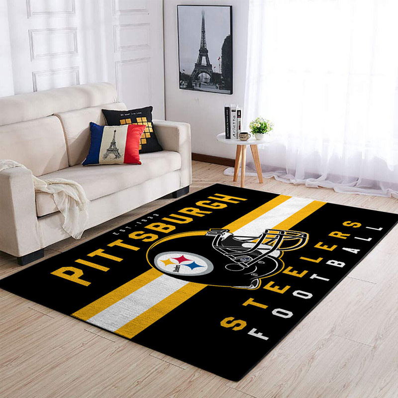 Pittsburgh Steelers Area Rug NFL Area Rug Bedroom Area Rug Indoor Indoor Rug Rectangle Carpet