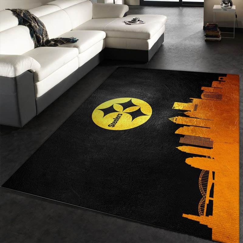 Pittsburgh Steelers Area Rug NFL Area Rug Dining Room Rug Indoor Rugs Rectangle Carpet