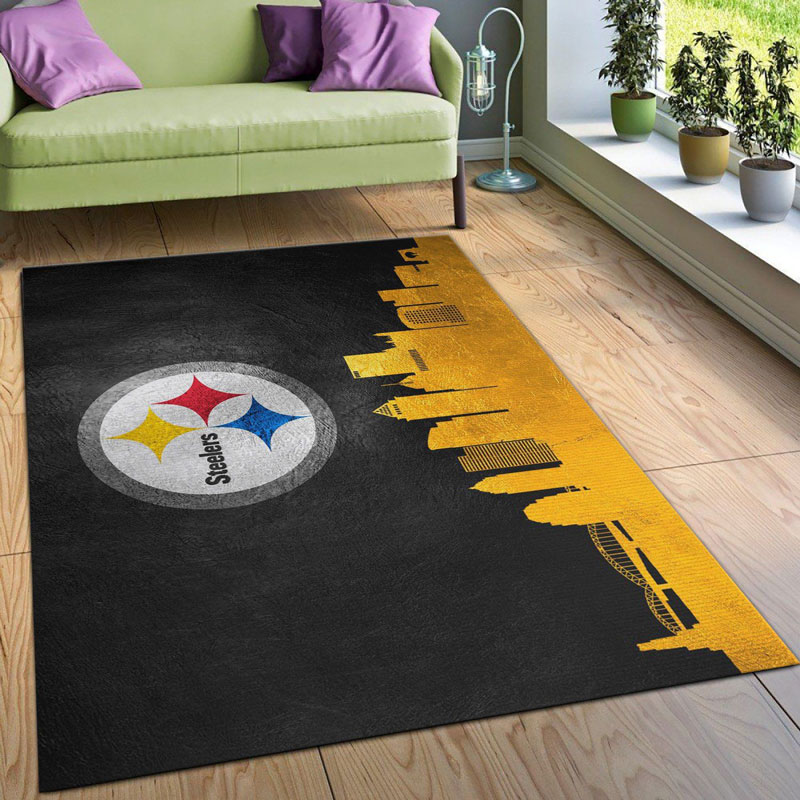 Pittsburgh Steelers Area Rug NFL Area Rug Dining Room Rugs Indoor Indoor Rugs Rectangle Carpet