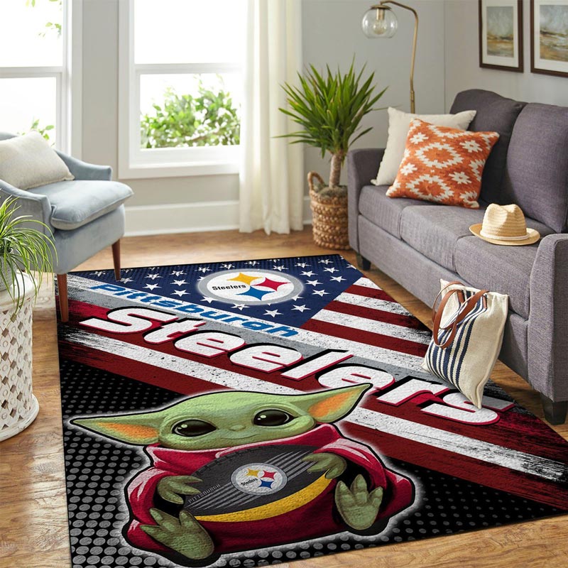 Pittsburgh Steelers Area Rug NFL Area Rug Dining Room Rugs Indoor Indoor Rugs Rectangle Carpet