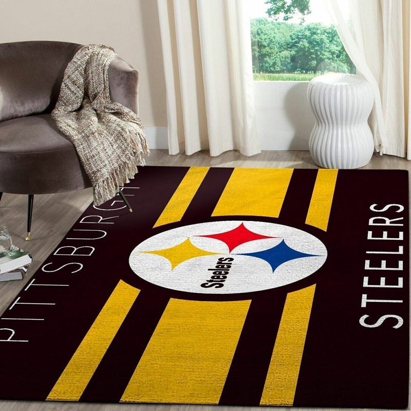 Pittsburgh Steelers Rug NFL Area Rug Living Room Area Rug Indoor Indoor Rug Rectangle Carpet