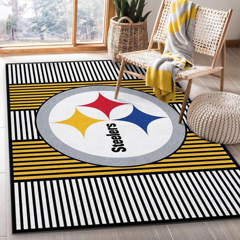 Pittsburgh Steelers Area Rug NFL Area Rug Bedroom Rug Indoor Rugs Rectangle Carpet