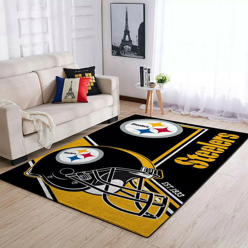 Pittsburgh Steelers Rug NFL Area Rug Dining Room Rugs Indoor Rugs Rectangle Carpet