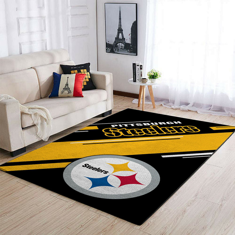 Pittsburgh Steelers Area Rug NFL Area Rug Bathroom Rug Indoor Rug Rectangle Carpet