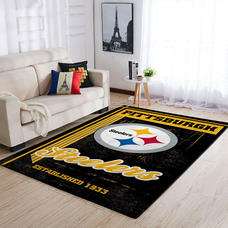 Pittsburgh Steelers Area Rug NFL Area Rug Kitchen Rug Indoor Rug Rectangle Carpet