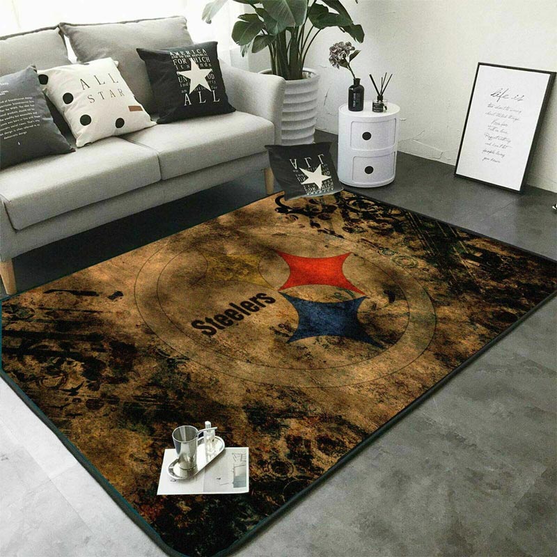 Pittsburgh Steelers Rug NFL Area Rug Living Room Rug Indoor Rug Rectangle Carpet