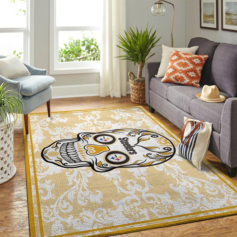 Pittsburgh Steelers Area Rug NFL Area Rug Bathroom Rug Indoor Rug Rectangle Carpet