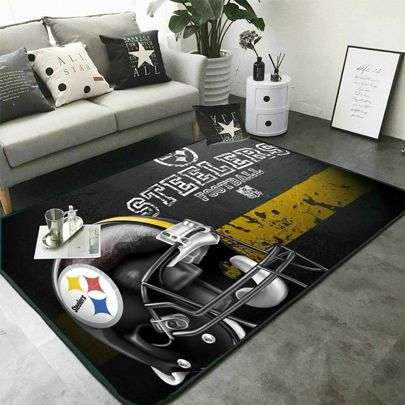 Pittsburgh Steelers Rug NFL Area Rug Bedroom Area Rug Indoor Rugs Rectangle Carpet