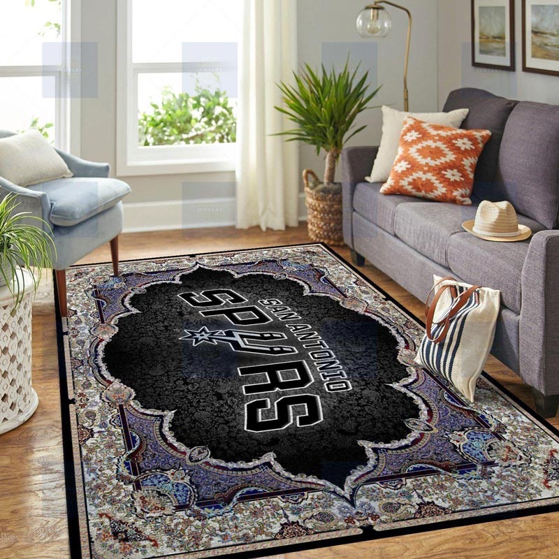 San Antonio Spurs Area Rug NBA Area Rug Dining Room Rugs Indoor Rugs Rectangle Carpet