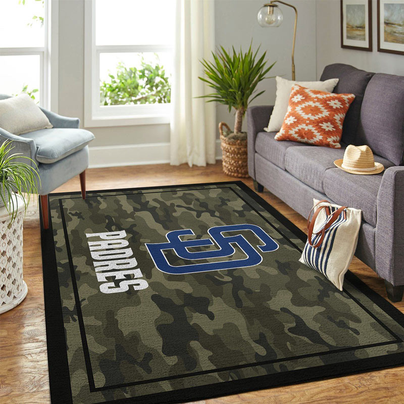 San Diego Padres Area Rug MLB Area Rug Bathroom Rugs Indoor Indoor Rugs Rectangle Carpet