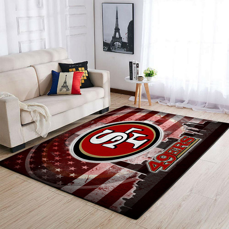 San Francisco 49ers Area Rug NFL Area Rug Living Room Rug Indoor Indoor Rug Rectangle Carpet
