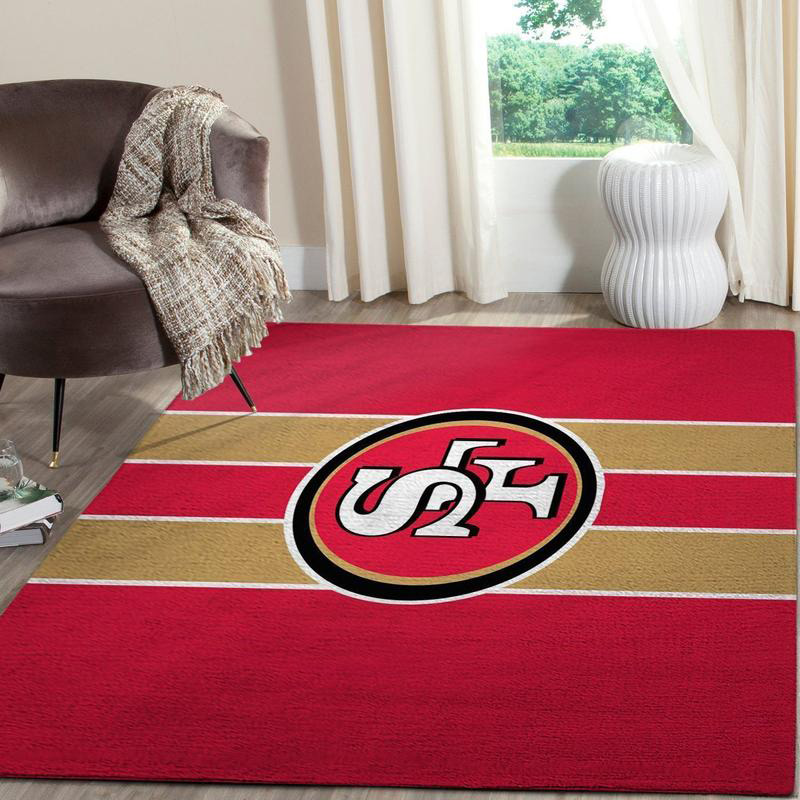 San Francisco 49ers Rug NFL Area Rug Dining Room Rug Indoor Rugs Rectangle Carpet