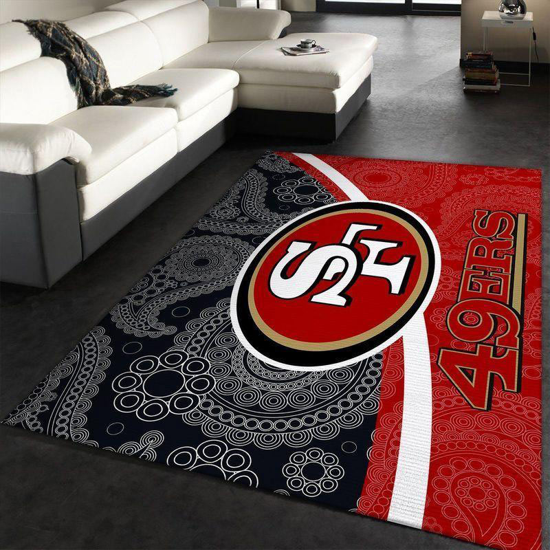 San Francisco 49ers Area Rug NFL Area Rug Dining Room Rug Indoor Rug Rectangle Carpet