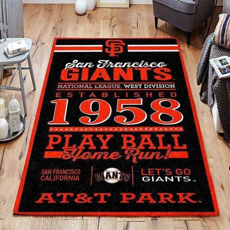 San Francisco Giants Area Rug MLB Area Rug Living Room Area Rug Indoor Indoor Rugs Rectangle Carpet