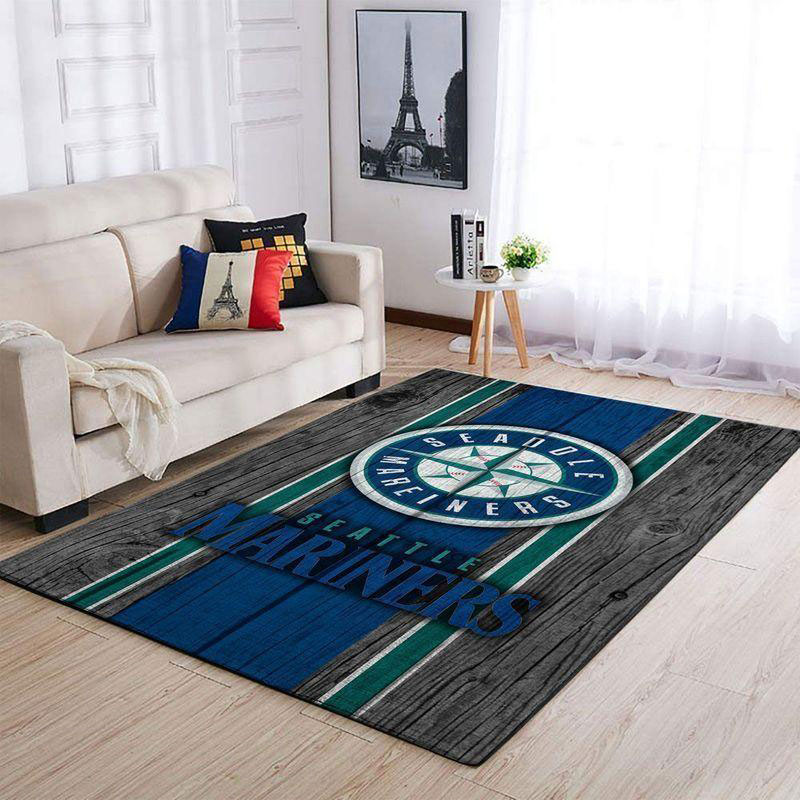 Seattle Mariners Rug MLB Area Rug Living Room Area Rug Indoor Rug Rectangle Carpet