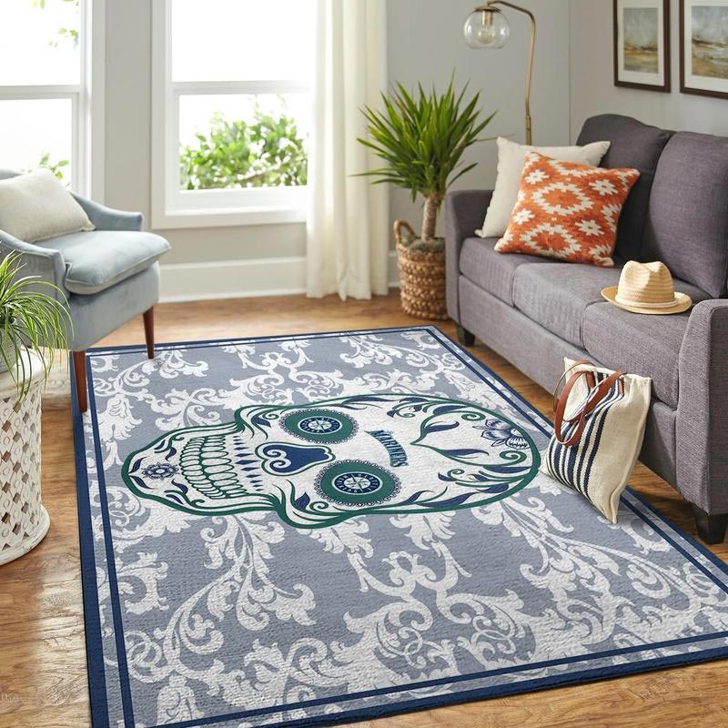 Seattle Mariners Area Rug MLB Area Rug Bedroom Rug Indoor Rugs Rectangle Carpet