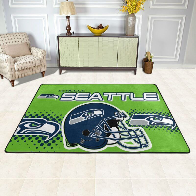 Seattle Seahawks Rug NFL Area Rug Living Room Area Rug Indoor Rug Rectangle Carpet