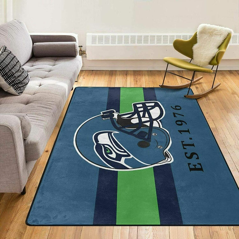 Seattle Seahawks Area Rug NFL Area Rug Living Room Rug Indoor Rugs Rectangle Carpet