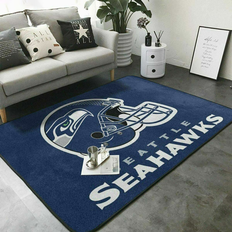 Seattle Seahawks Rug NFL Area Rug Bedroom Area Rug Indoor Rug Rectangle Carpet
