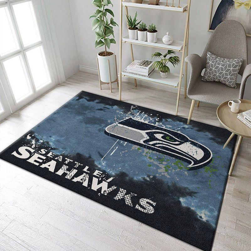 Seattle Seahawks Rug NFL Area Rug Bathroom Rug Indoor Rug Rectangle Carpet