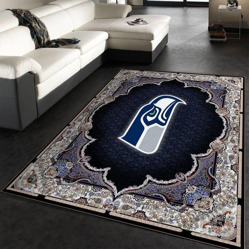 Seattle Seahawks Rug NFL Area Rug Dining Room Rug Indoor Indoor Rugs Rectangle Carpet