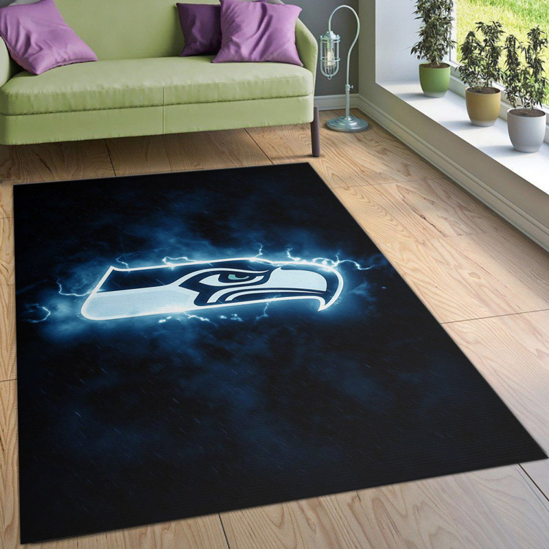 Seattle Seahawks Area Rug NFL Area Rug Bedroom Area Rug Indoor Rug Rectangle Carpet