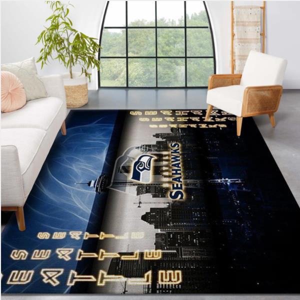Seattle Seahawks Area Rug NFL Area Rug Living Room Area Rug Indoor Rugs Rectangle Carpet