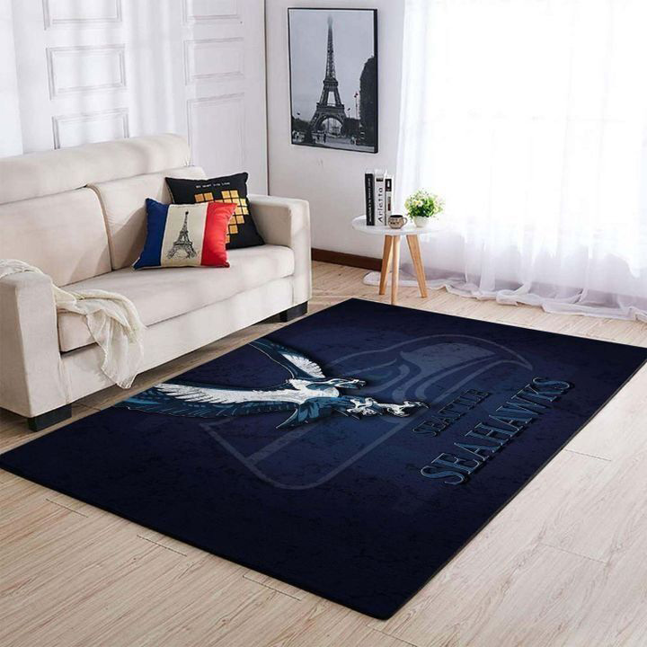 Seattle Seahawks Area Rug NFL Area Rug Dining Room Rug Indoor Indoor Rugs Rectangle Carpet