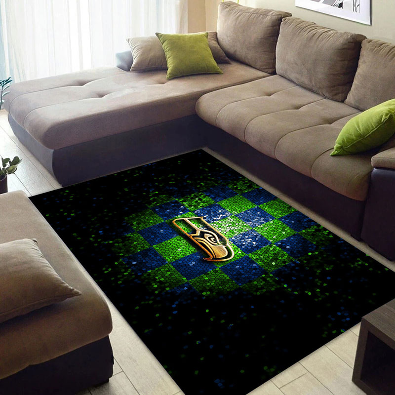 Seattle Seahawks Rug NFL Area Rug Bedroom Area Rug Indoor Rugs Rectangle Carpet