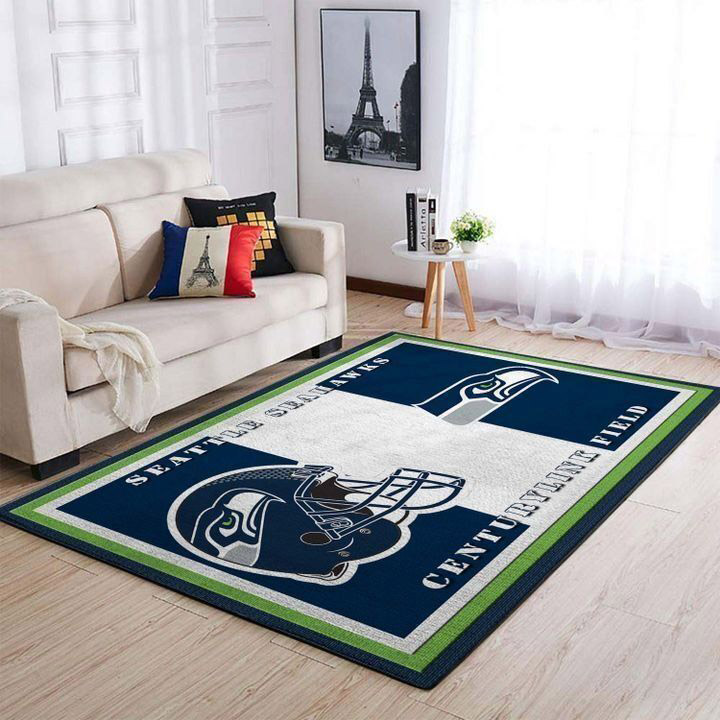 Seattle Seahawks Area Rug NFL Area Rug Bedroom Rug Indoor Indoor Rug Rectangle Carpet