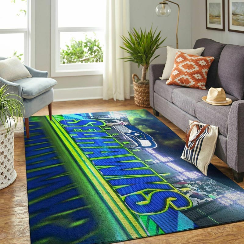Seattle Seahawks Rug NFL Area Rug Living Room Rug Indoor Rugs Rectangle Carpet