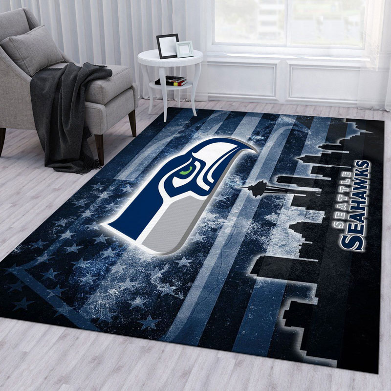Seattle Seahawks Rug NFL Area Rug Bedroom Area Rug Indoor Indoor Rug Rectangle Carpet