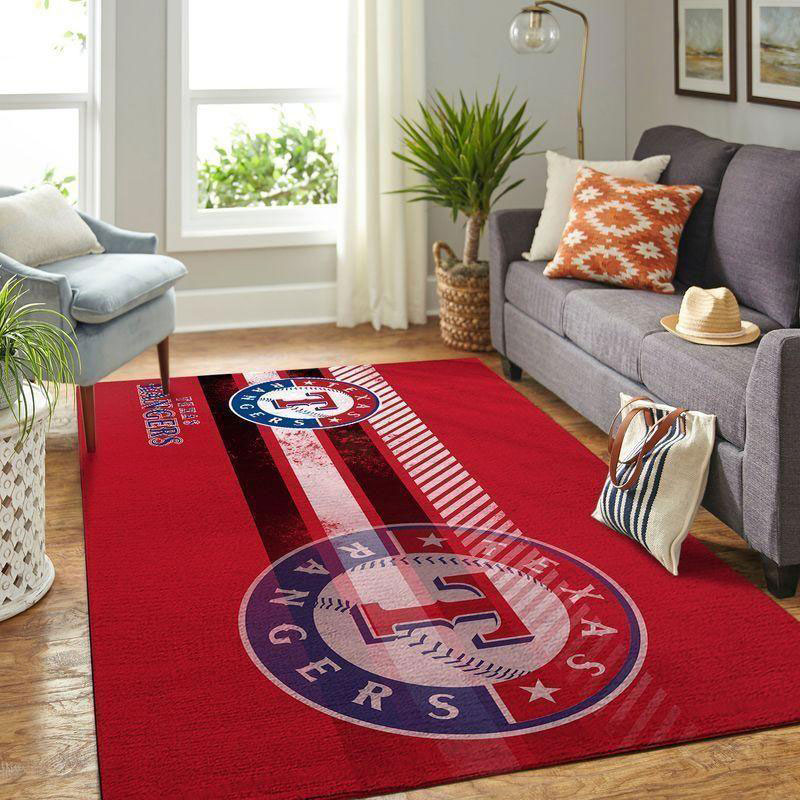 Texas Rangers Area Rug MLB Area Rug Bathroom Rugs Indoor Rugs Rectangle Carpet