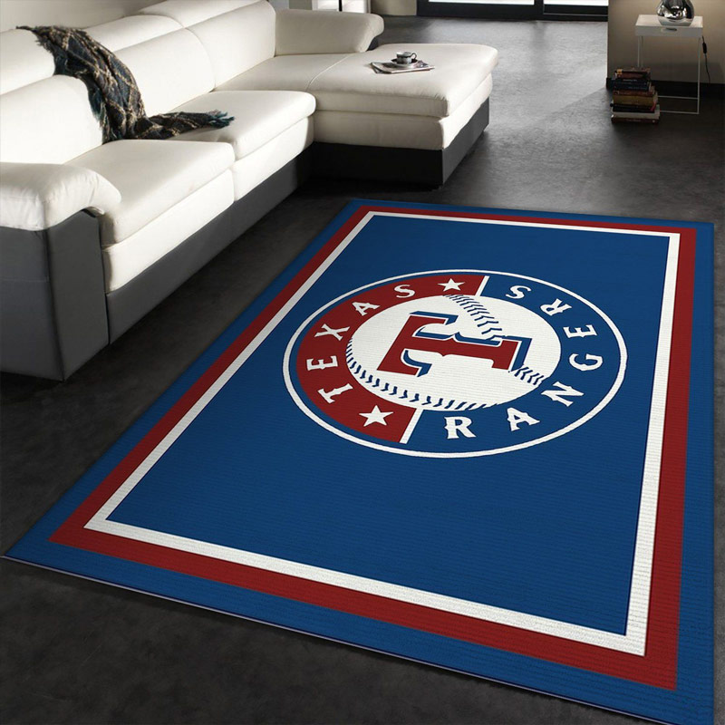 Texas Rangers Rug MLB Area Rug Living Room Rug Indoor Rug Rectangle Carpet
