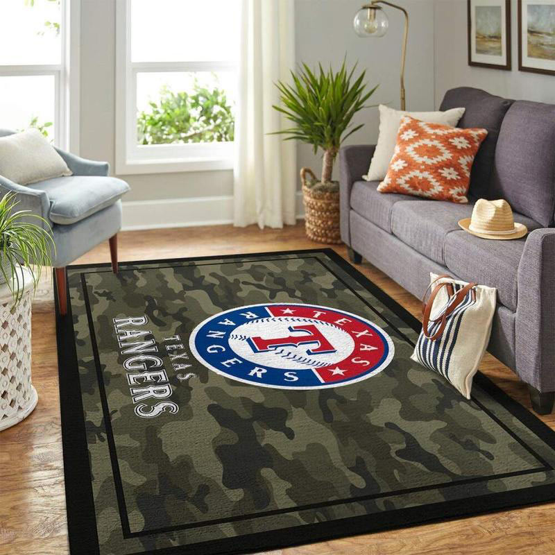 Texas Rangers Rug MLB Area Rug Living Room Area Rug Indoor Rug Rectangle Carpet