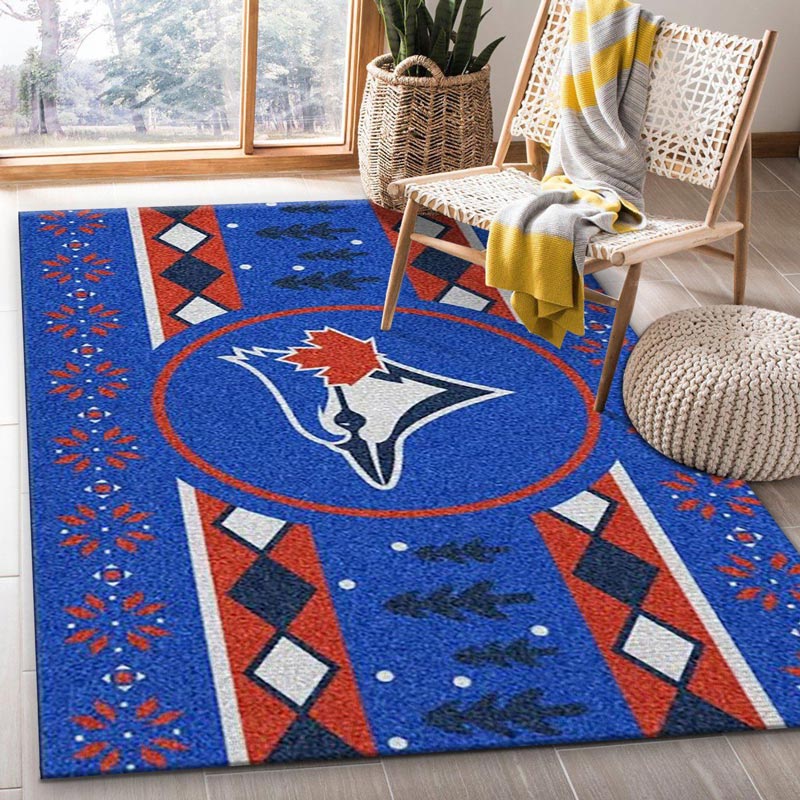 Toronto Blue Jays Area Rug MLB Area Rug Dining Room Rug Indoor Indoor Rug Rectangle Carpet