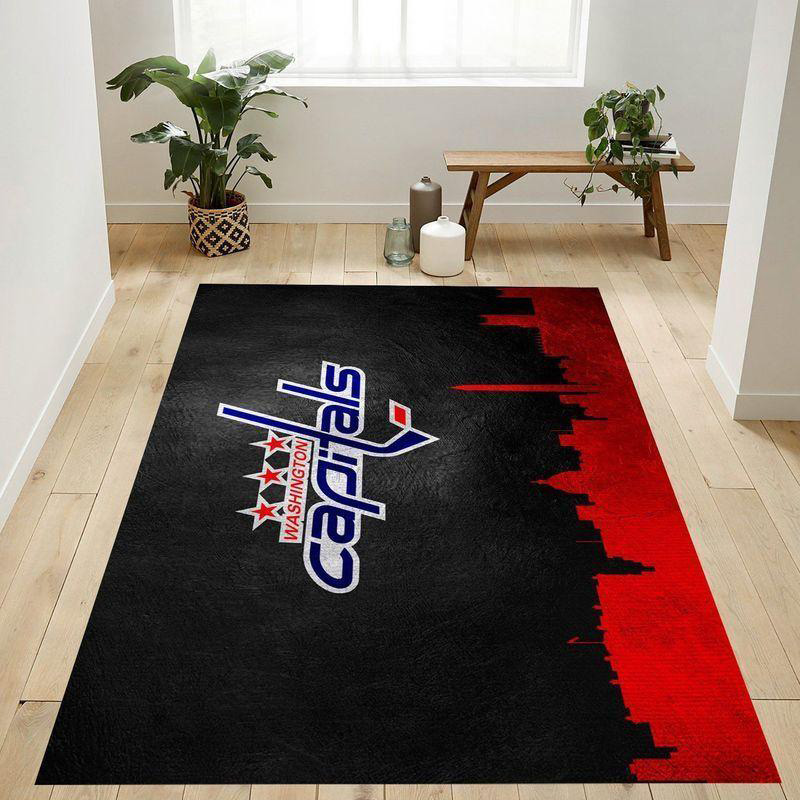 Washington Capitals Area Rug NHL Area Rug Bedroom Rug Indoor Indoor Rug Rectangle Carpet